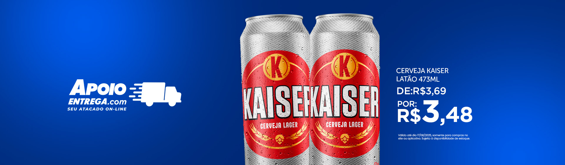 Cerveja Kaiser Latão 473ml ate 17/08